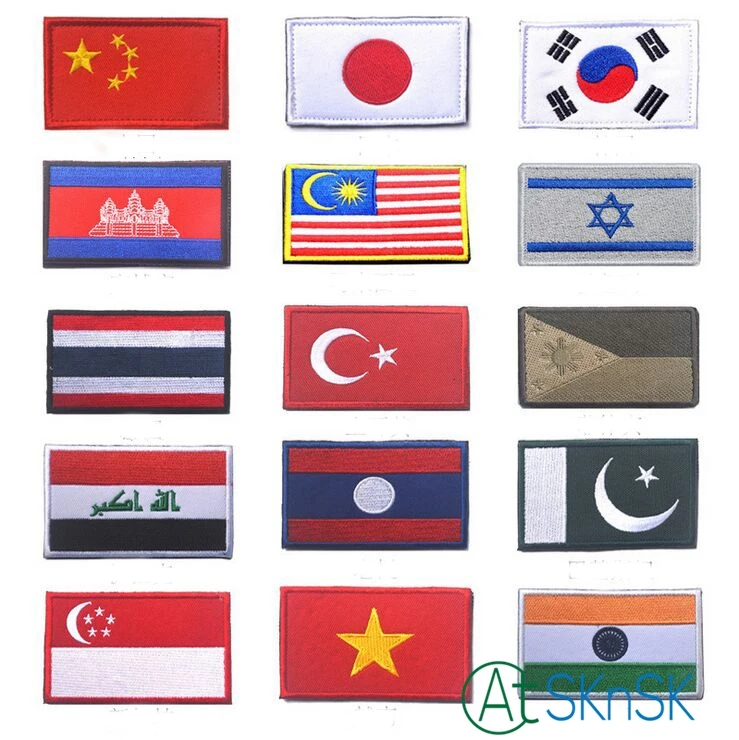 15 шт./лот палочки из ткани с Азиатским флагом Китай Япония Корея Индия Камбоджа