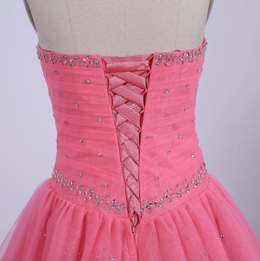 Плиссированные Бальные платья quinceanera с блестками и камнями корсет на спине юбка