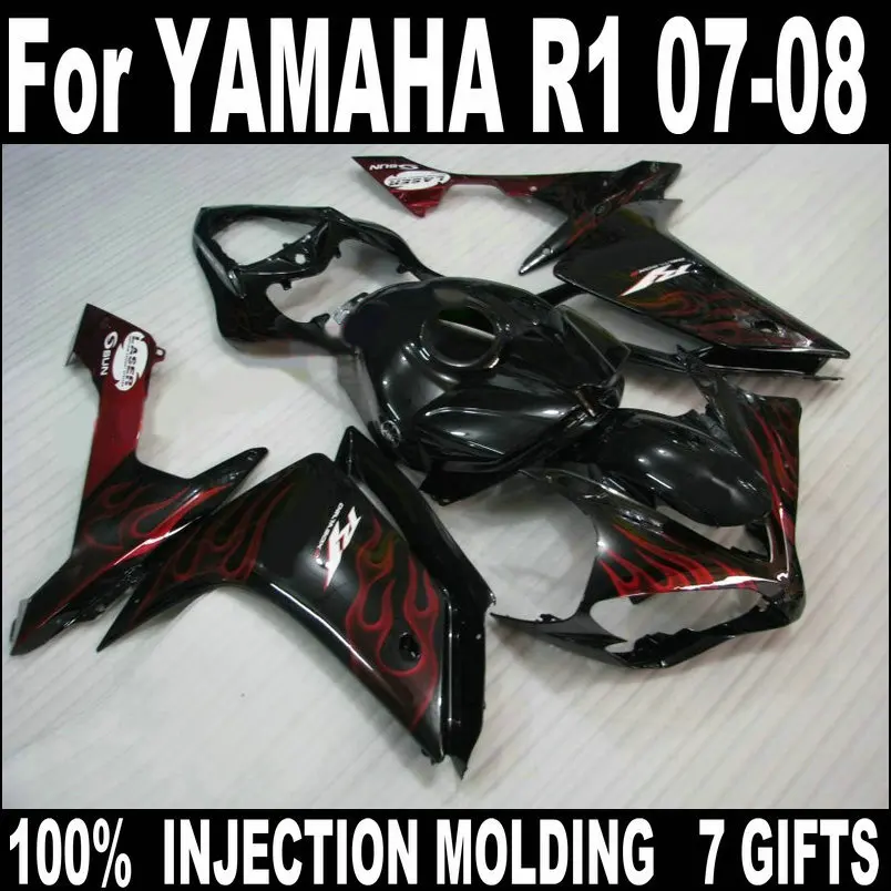 Комплект обтекателей для кузова мотоцикла YAMAHA R1 2007 2008 комплект с красным