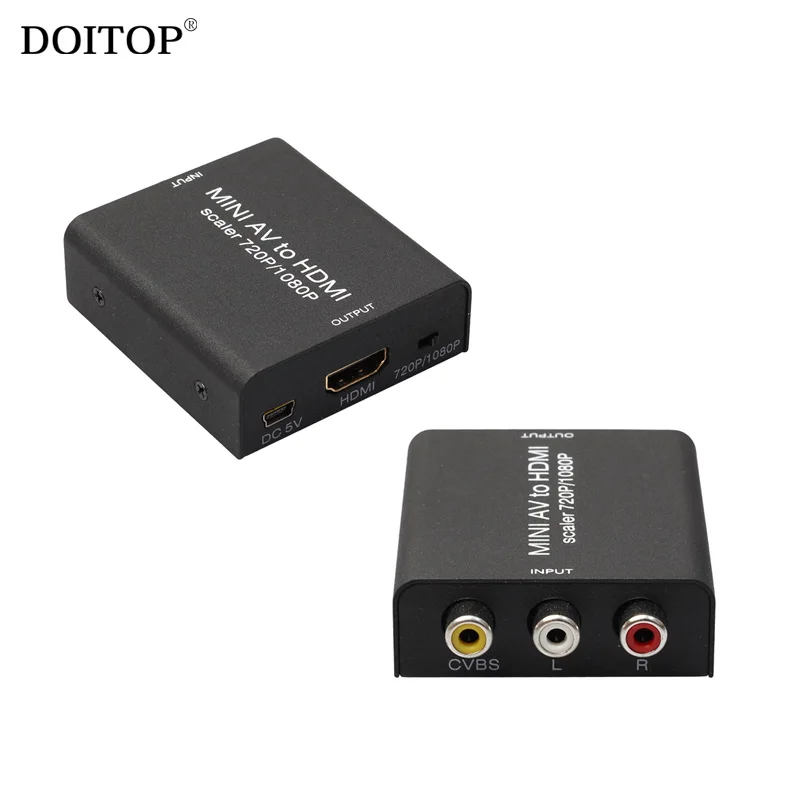 DOITOP MINI AV CVBS 3RCA to HDMI Audio Video Converter Adapter Mini To Support HD 720p 1080p |
