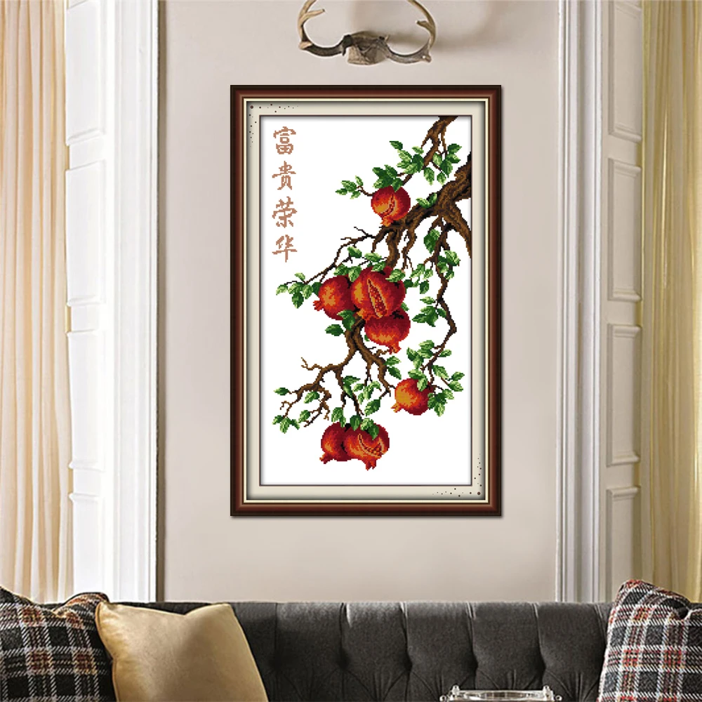 Joy Sunday Pomegra домашний декор H144 14CT 11CT штампованная и засчитанная богатство слава