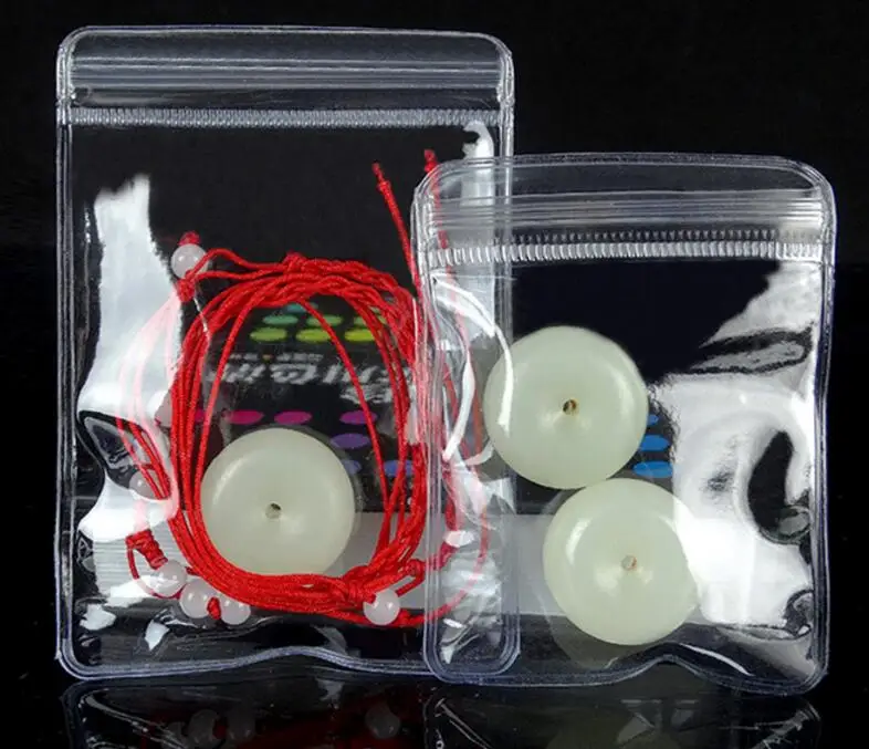 100 шт прозрачный пластиковый мешок для хранения ювелирных изделий толстый пакет