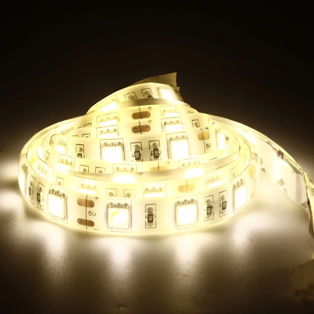 DC5V USB Светодиодная лента 5050 RGB Водонепроницаемый ТВ фон освещение Белый ПК доска 60
