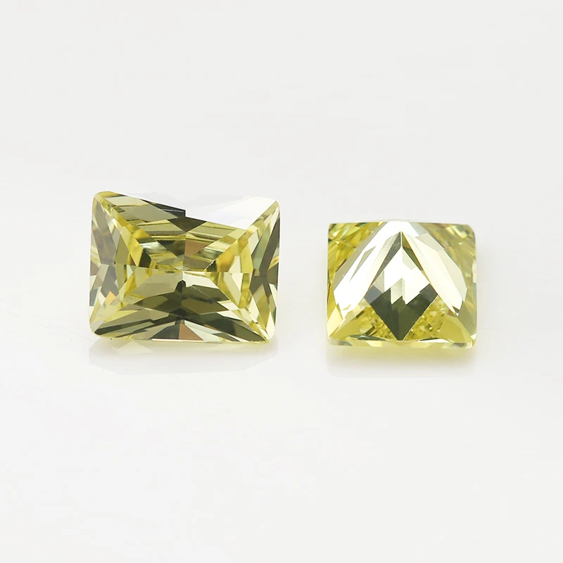 Оливковый цвет прямоугольной формы CZ камень 5A 2x3-5x10mm искусственные камни