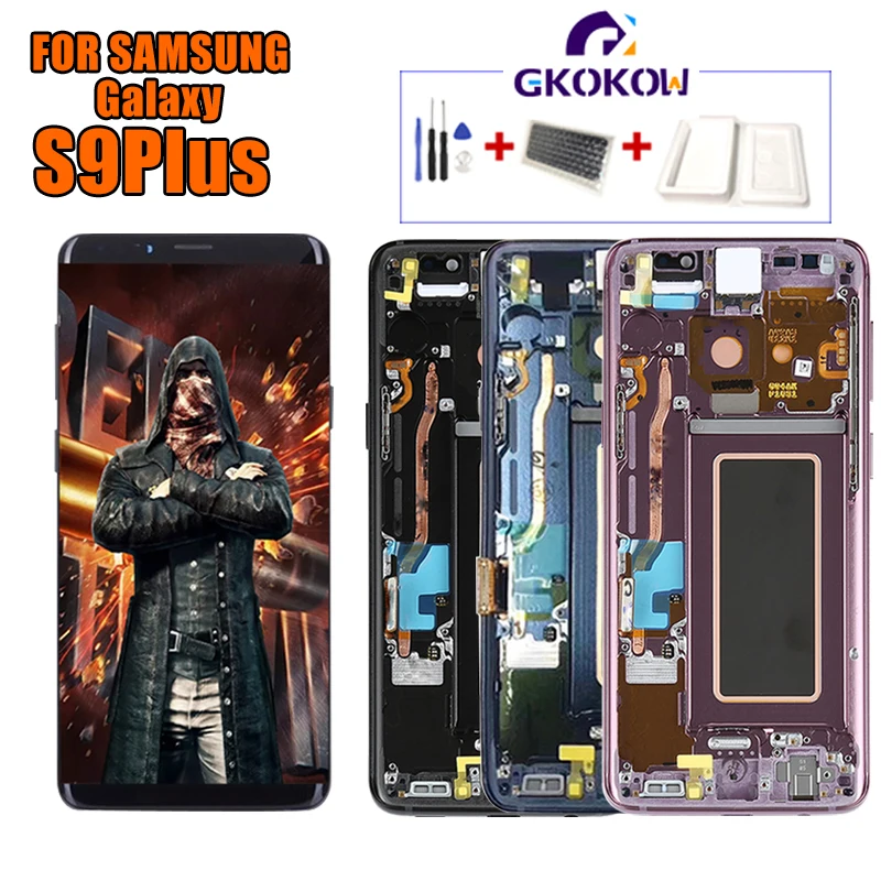 Дисплей с ЖК дисплеем рамкой для SAMSUNG Galaxy S9 G960 Plus G965 кодирующий преобразователь