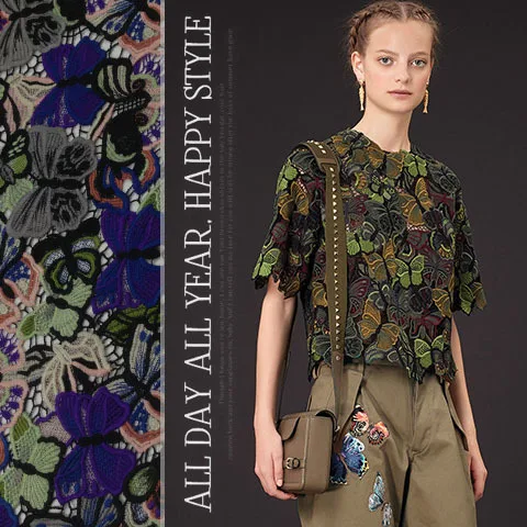 Роскошные красочные бабочки hevery ткань вышивки/вышитые домашние действия роль ofing