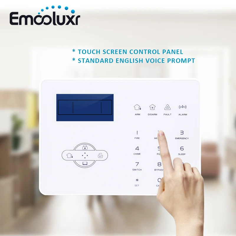 Remote Control English Voice Wireless Wired Home Security GSM PSTN Alarm System LCD Display Wireless Outdoor Siren Kit SMS Alarm