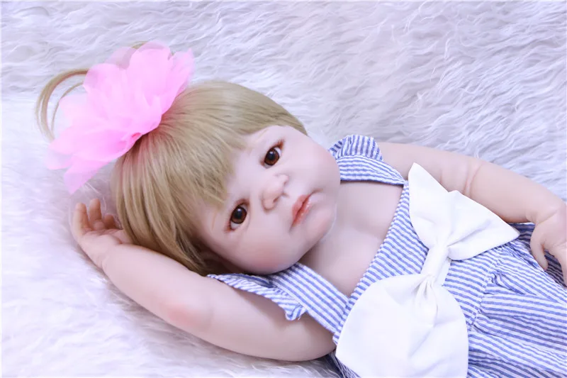 

Full silicone reborn babies dolls for sale 22"55cm loverly newborn girl bebe alive bonecas kids gift toys