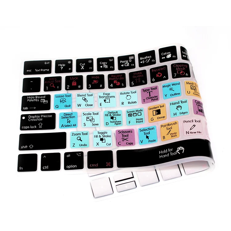 Прочный силиконовый чехол для клавиатуры Adobe Illustrator AI Hotkeys Apple Magic MLA22B/A US защита