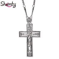 shamty glory king jesus cross chain ancient silver rose gold color christianity pendant necklace jewelry christian items gift