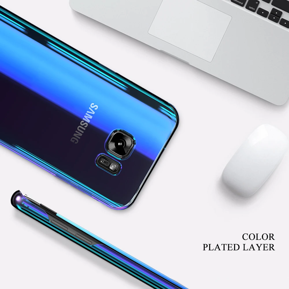 Чехол для телефона FLOVEME Samsung Galaxy Note 9 8 S8 Plus Жесткий из ПК с четким градиентом Aurora Blue