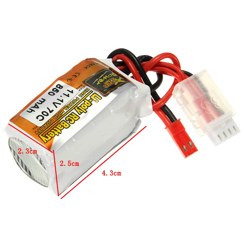 Аккумуляторная Lipo батарея ZOP power 11,1 В 850 мАч 70C 3 S Lipo батарея JST штекер