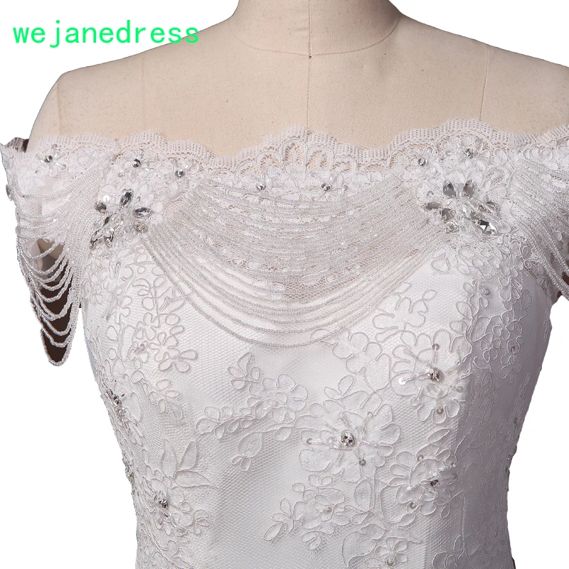 Wejanedress индивидуальные 2017 белый Vestidos De Novia blancos бисером Русалка Свадебные платья