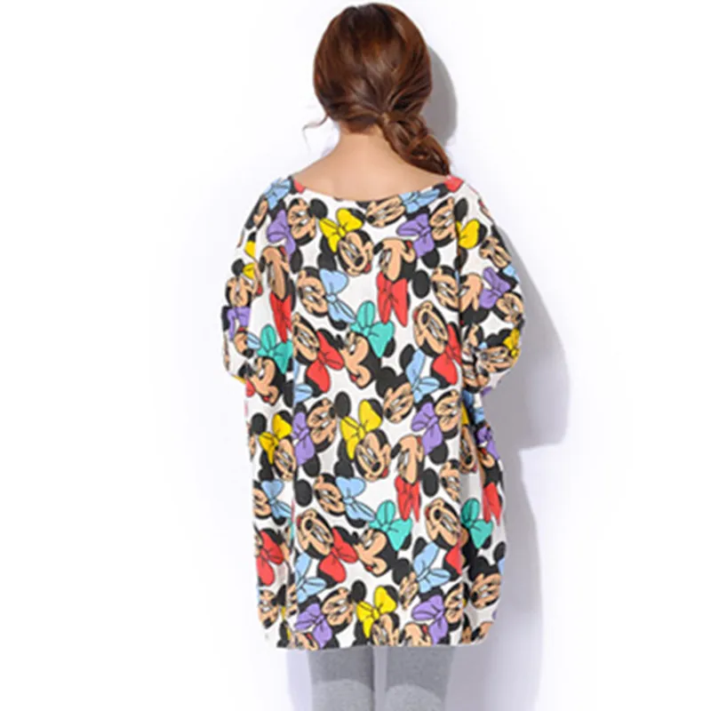 2019 women clothing batwing sleeve cartoon print relaxed sweater long Tops Female casual loose pullovers knitted jumpers 6015 | Женская