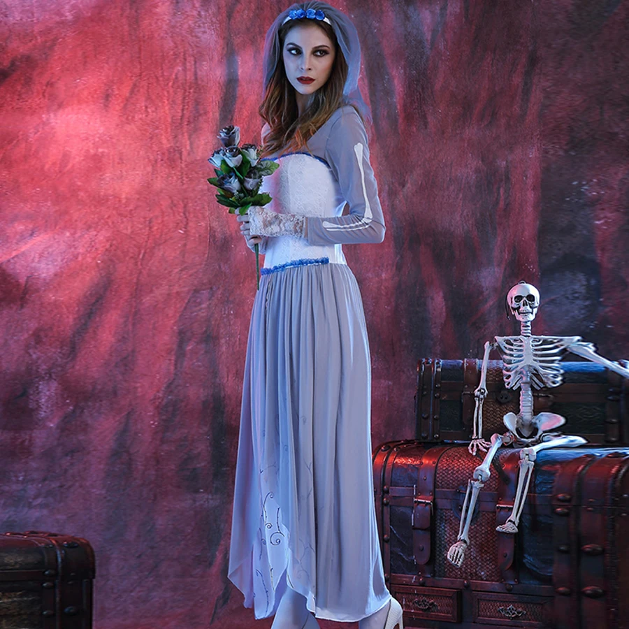 Призрак невесты ад богиня зомби Дьявол Ангел платья Косплей Костюм Disfraces Adultos Disfraz