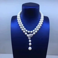 sinya sweater chain round natural pearls strand long necklace women girls mum lover newest gift double deck pearl chocker