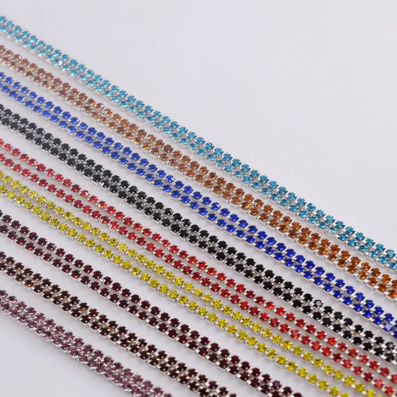 SS6 2 мм 10 ярдов сделай сам кристалл плотность стразы обрезка чашка цепь шитье