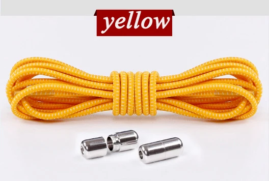 yellow Новинка; шнурки для обуви; Мужская и женская обувь; кружевные кроссовки для детей и взрослых; фиксирующие шнурки; быстрые металлические шнурки; удобная обувь; креативные шнурки - Цвет: yellow