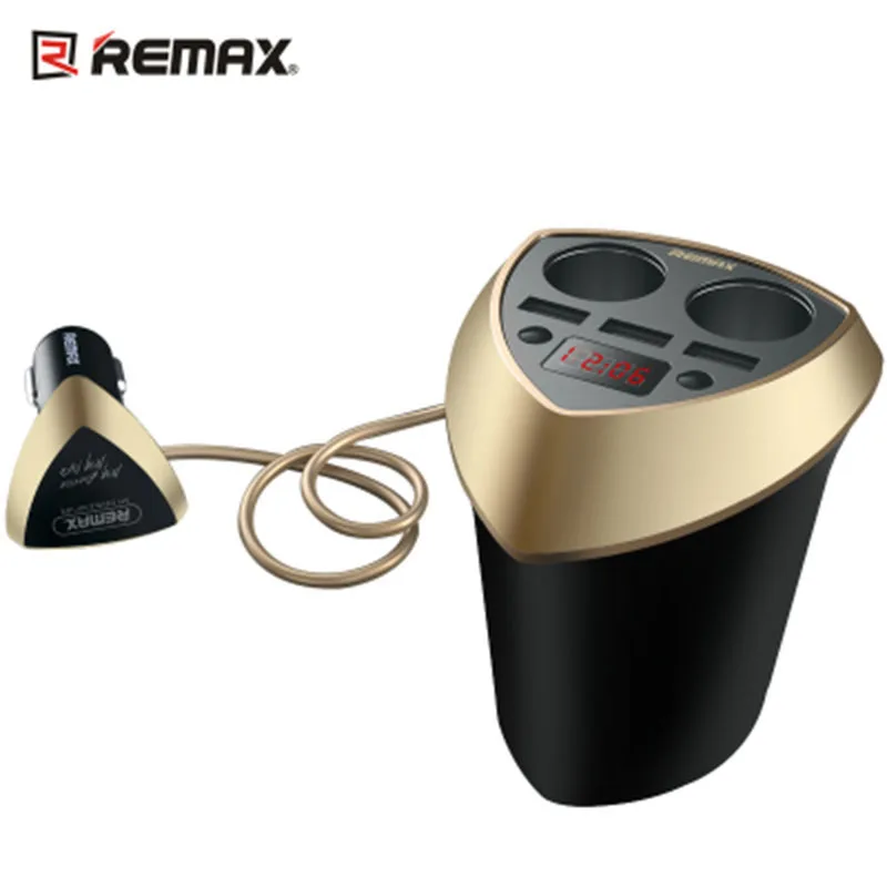 Remax 3USB Smart Car Cup Charger Cigarette Lighter Voltage Display Plug Socket Splitter For Iphone xiaomi | Мобильные телефоны и