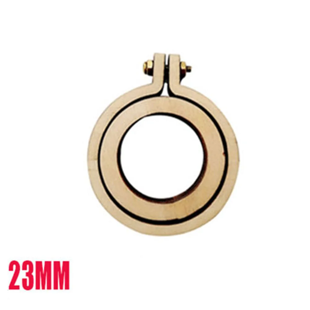 23mm 1 Набор, мини-обруч для вышивки, деревянная рамка для вышивки, маленькая ручная строчка, обруч с крестиком, обрамляющий обруч, подарок, серьги, сделай сам, рукоделие - Цвет: 23mm
