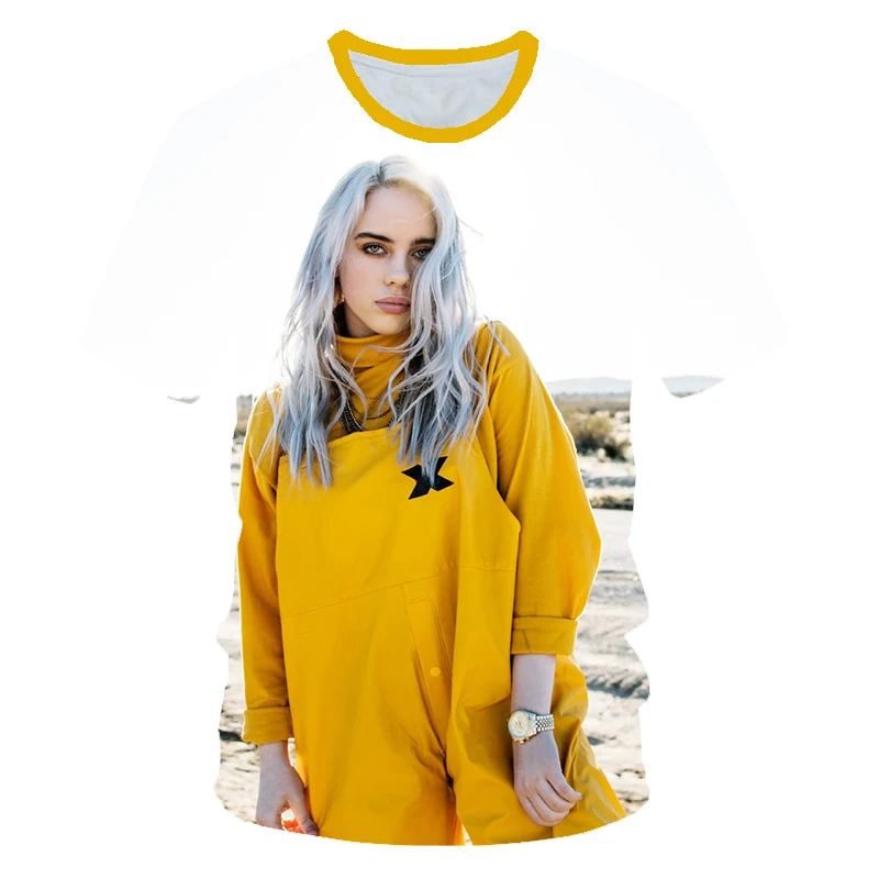 Лидер продаж, футболка с принтом Billie Eilish, Мужская/wo, Songstress, 3D, хип-хоп футболка, повседневная, уличный стиль, одежда, шесть футов под топы