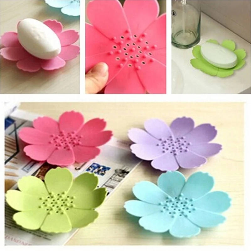 1 шт. силиконовые мыльницы с милыми цветами shape форме благодаря чему создается