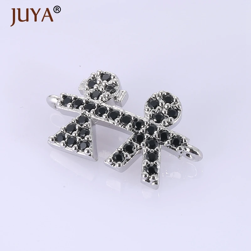 Высокое качество медный металлический Micro Pave черный циркониевый горный хрусталь