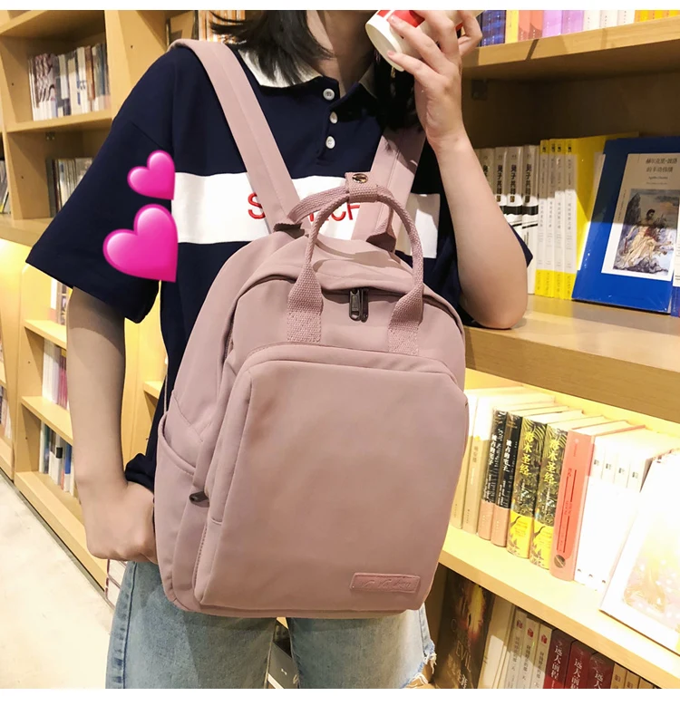 Новинка, Harajuku Ulzzang, Модный женский рюкзак, женский,, Одноцветный, водонепроницаемый, Корея, Ins, милый, женский, консервативный стиль, повседневный рюкзак