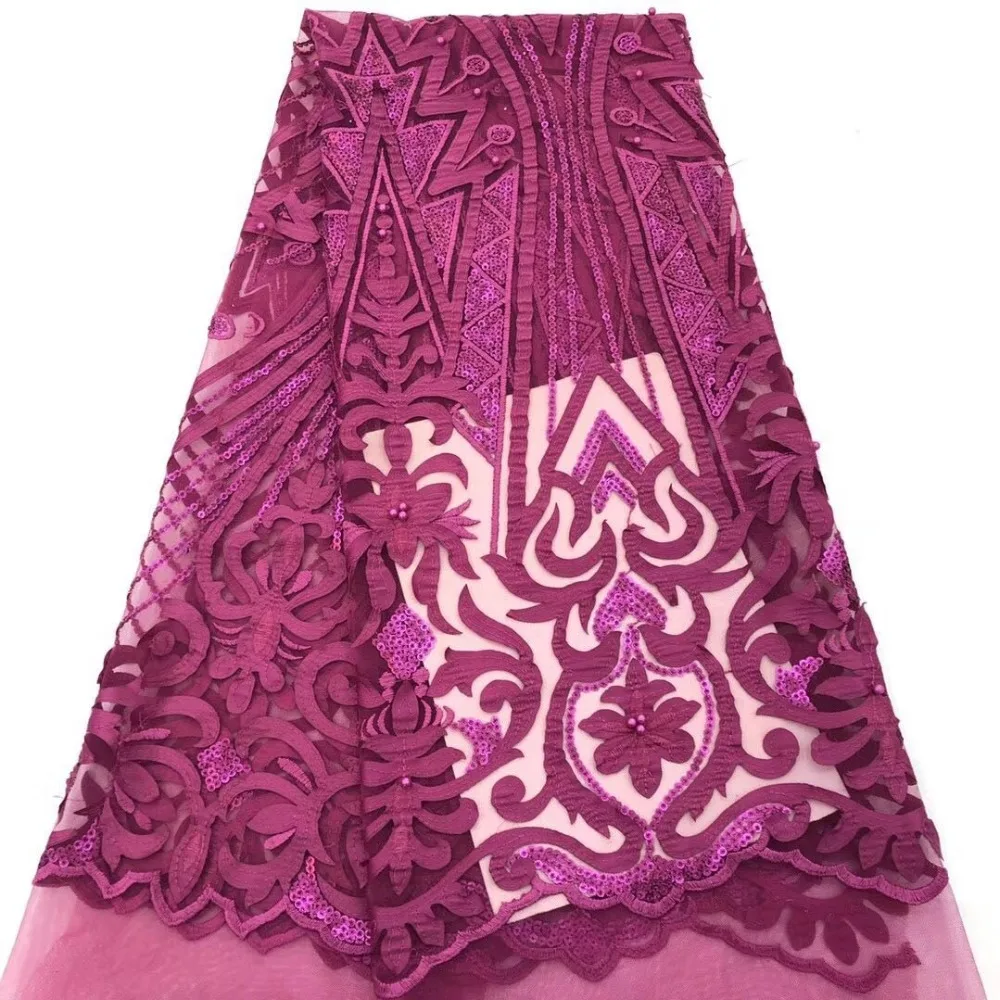 Madison Latest High Quality African French Net Lace Fabricred 3D Afican Fabric Applique For Parties/ Wedding | Дом и сад
