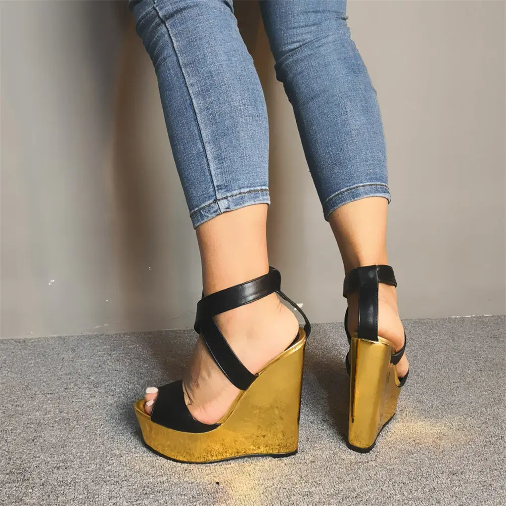 SARAIRIS/Роскошная брендовая пикантная обувь на танкетке большие размеры 47 женские