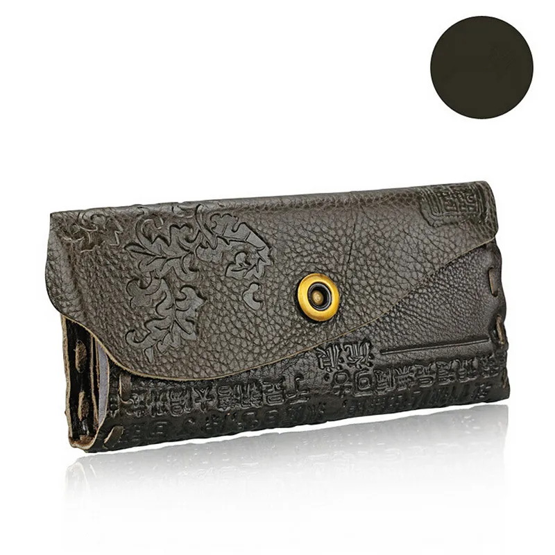 Женский Длинный кошелек из натуральной кожи с цветочным принтом|brand women wallet|women brand