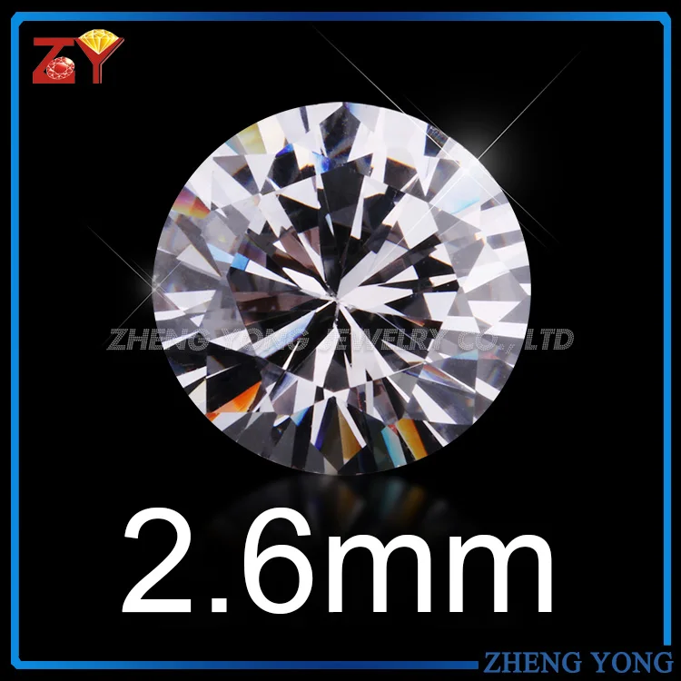 2.6mm-5A-1000pcs 1000 шт./лот AAAAA качество 0,8~ 3,0 мм белый кубический цирконий камень круглый блестящий огранки свободные CZ камень искусственные камни для ювелирных изделий - Цвет: 2.6mm-5A-1000pcs