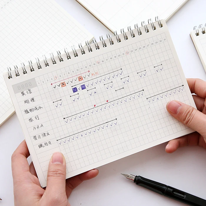 Muji Стиль Винтаж крафт крышка спираль TODO Управление Тетрадь ежемесячно