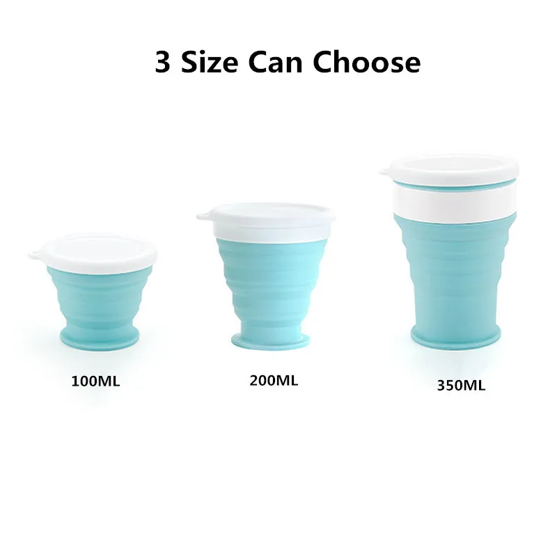 Портативный на открытом воздухе чашка Складная силиконовая для воды кружка Кофе