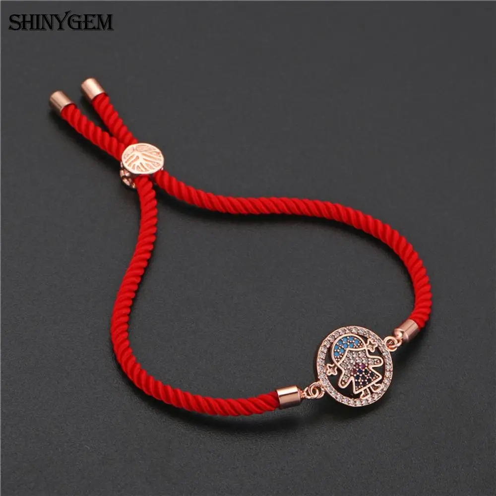Женский браслет ShinyGem милый с микро цирконием регулируемый ручной работы из