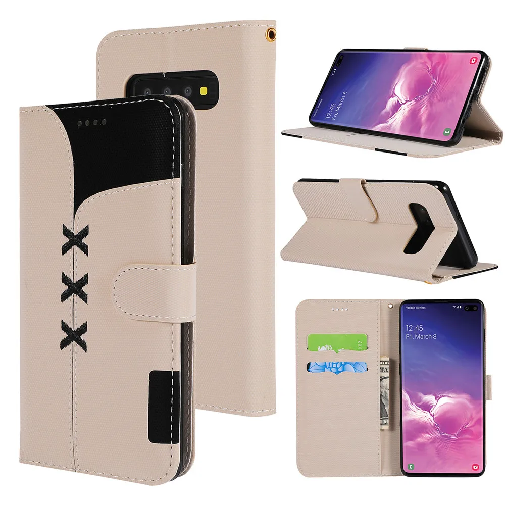 Чехол-кошелек для samsung Galaxy S10 S10e Book S9 S8 Plus, чехол A70 A50 A40 A30, сшитая кожа, стильный спортивный Чехол