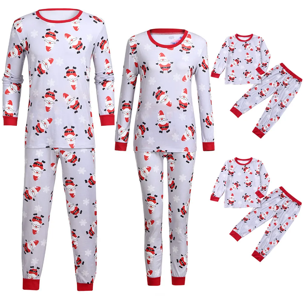Рождественские одинаковые пижамы для всей семьи домашние комплекты из рубашки и