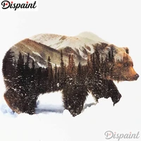 dispaint full squareround drill 5d diy diamond painting bear scenery embroidery cross stitch 3d home decor a12591