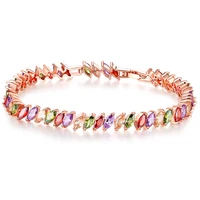 fym high quality luxury colorful aaa zircon crystal bracelet femme bracelet bangles for women wedding party