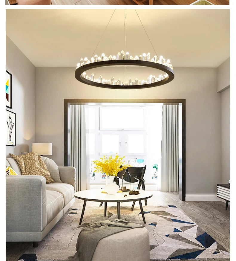 

American Crystal Chandelier LED Modern Chandeliers Lighting Fixture Dining Room Living Room Parlor Home Indoor Hanging Lamps