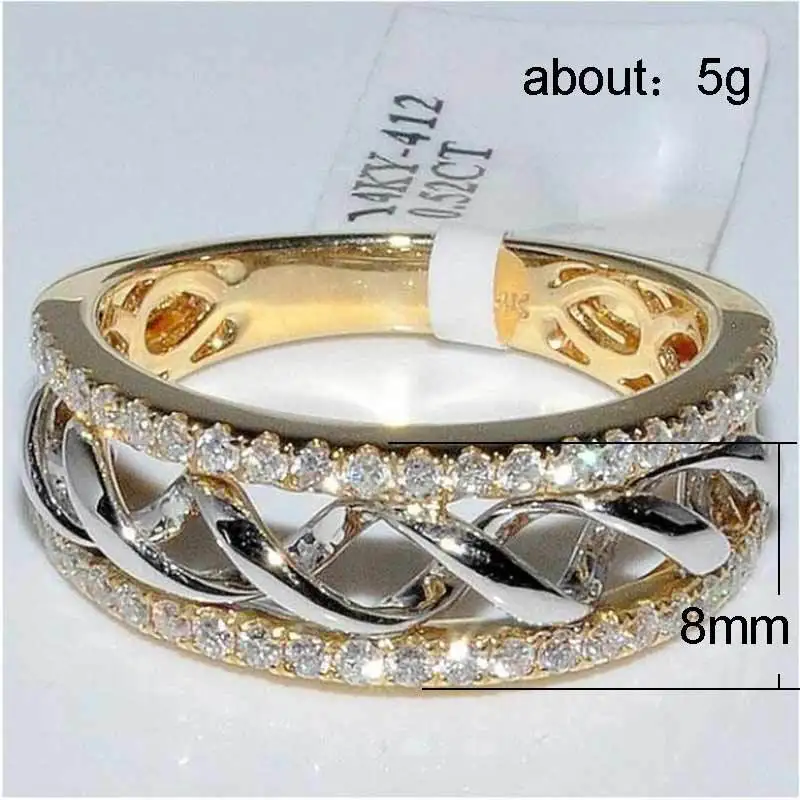 Visisap Hollow Infinite Symbol Icedout Zircon Rings for Women Gold Color Dropshipping Luxury Jewelry Ring Party Gifts B2734 | Украшения и