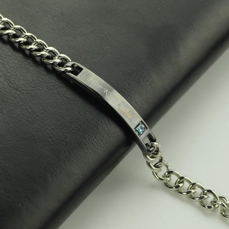 Браслет мужской из нержавеющей стали с надписью his queen и her king|gift for her|gifts loversbracelet