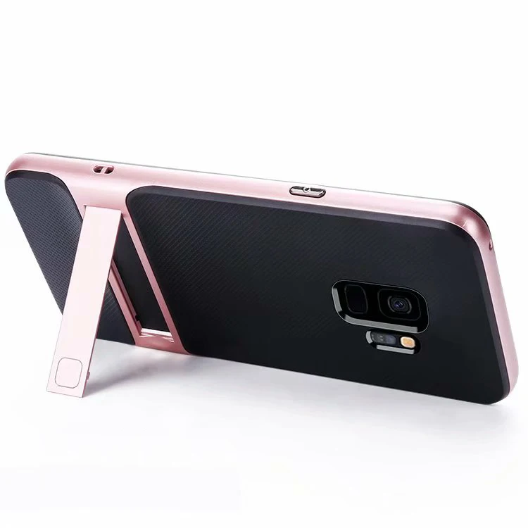 Rose Gold Чехол CAPSSICUM kickstand для samsung Galaxy S9 S9 Plus Чехлы PC силиконовые гибкие тонкие Чехлы S9 S9Plus - Цвет: Rose Gold