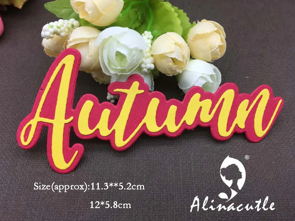 Металлические Вырубные штампы, вырезание AlinaCraft теней, контурные слова, осенний алфавит, скрапбук, бумага, ремесло, карта, альбом, трафарет, художественный резак