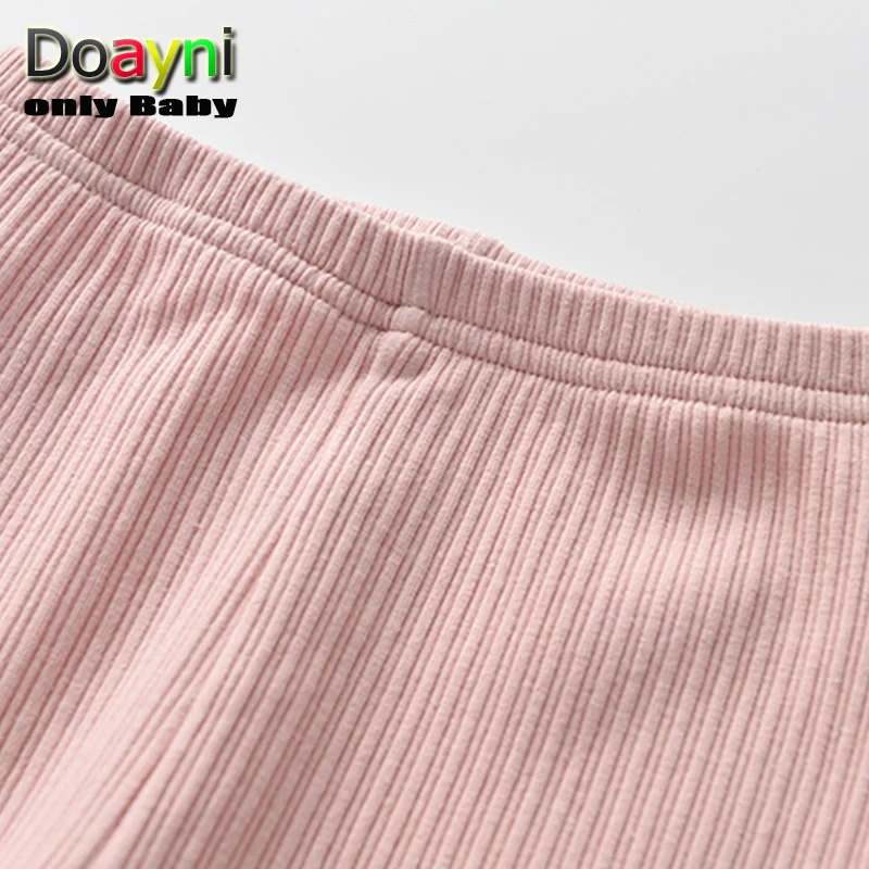 Doayni/Новинка корейские кружевные расклешенные брюки для малышей цвет розовый