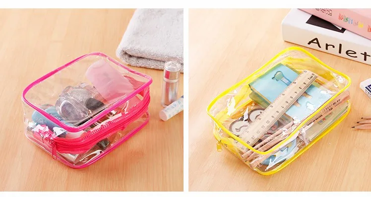 Clear Makeup Bag Beautician Cosmetic Bag Transparent PVC Bags Travel Organizer Beauty Case Toiletry Bag Make Up Pouch Wash Bags