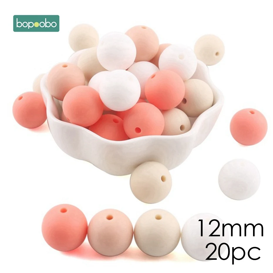 Peachy Series Beads Bopobo, мини грызунок для собак, силиконовый, 15 мм, прорезыватель, бусины, маленькие грызуны, жемчуг, 0-12 месяцев, силиконовый, единорог, погремушка, детский Прорезыватель - Цвет: Peachy Series Beads