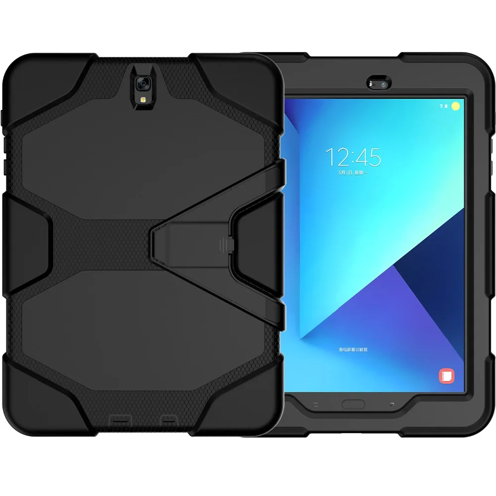 1pcs For Galaxy Tab S3 Stand Hard Case Full Protect Rubber Rugged Baby Safe Cover Samsung 9.7 T820 T825 | Компьютеры и офис