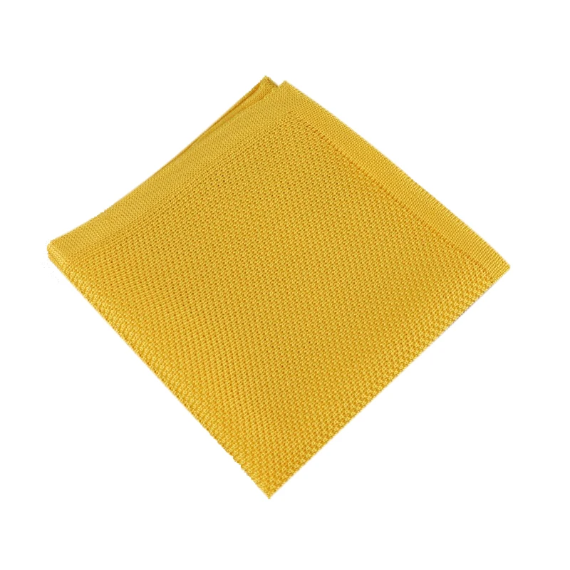 

New Arrival 23 Cm High Quality Soft Touch Knitted Pocket Squares Luxury Looking Classical Solid Color Polyester Handkerchiefs