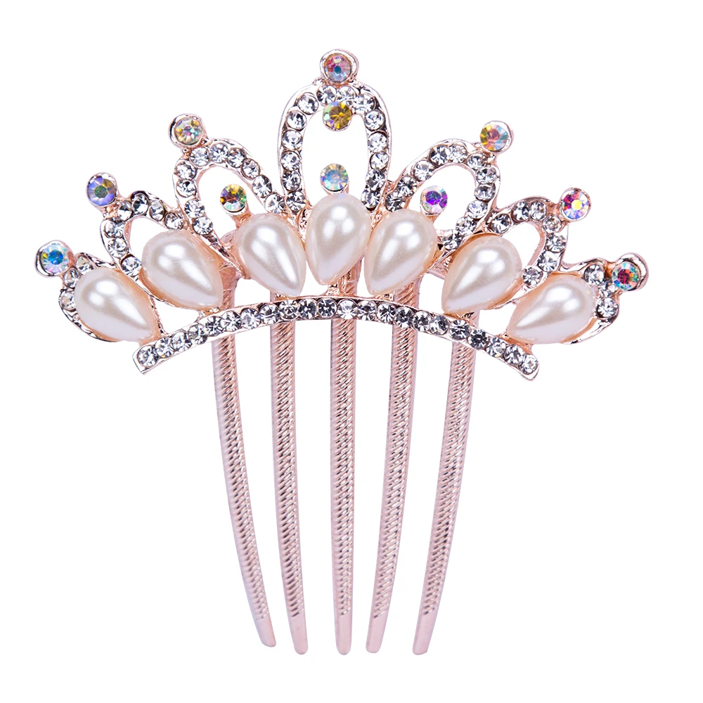 Женские заколки для волос AWAYTR элегантные гребни с павлиньим розовым золотом и